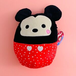 Disney Squishmallows Mickey Mouse Plush 8” Red Polka Dot Heart Edition NWT